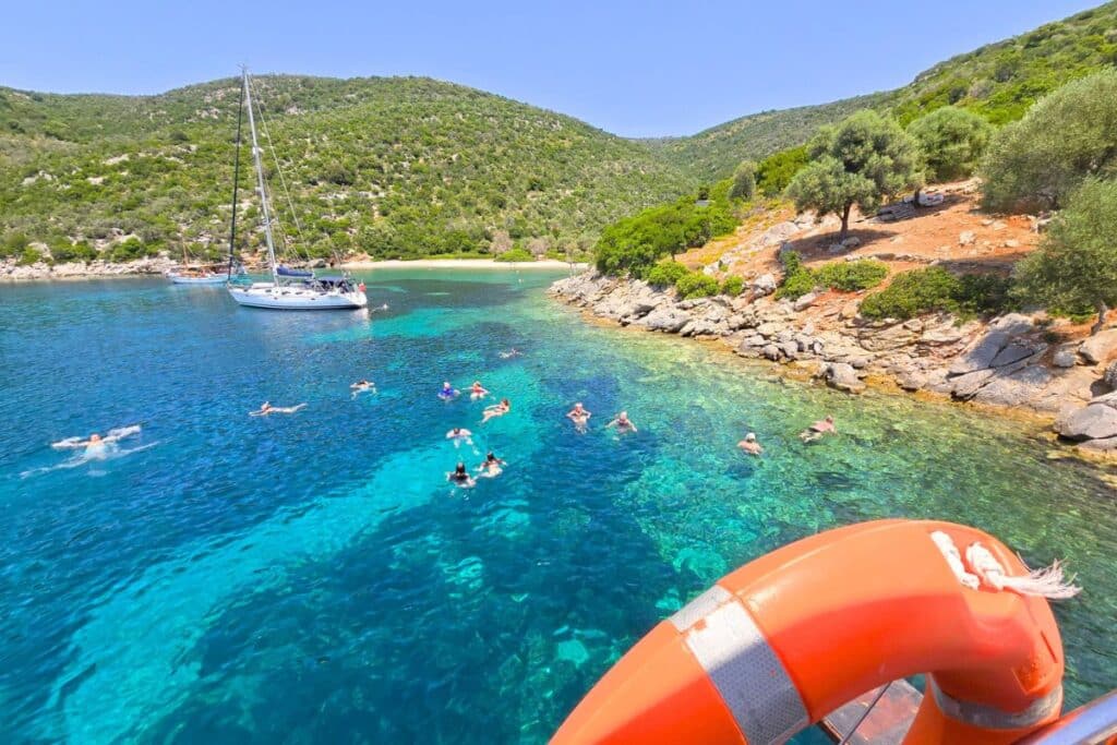 Swimming in the Marine Park on Alonissos Greece