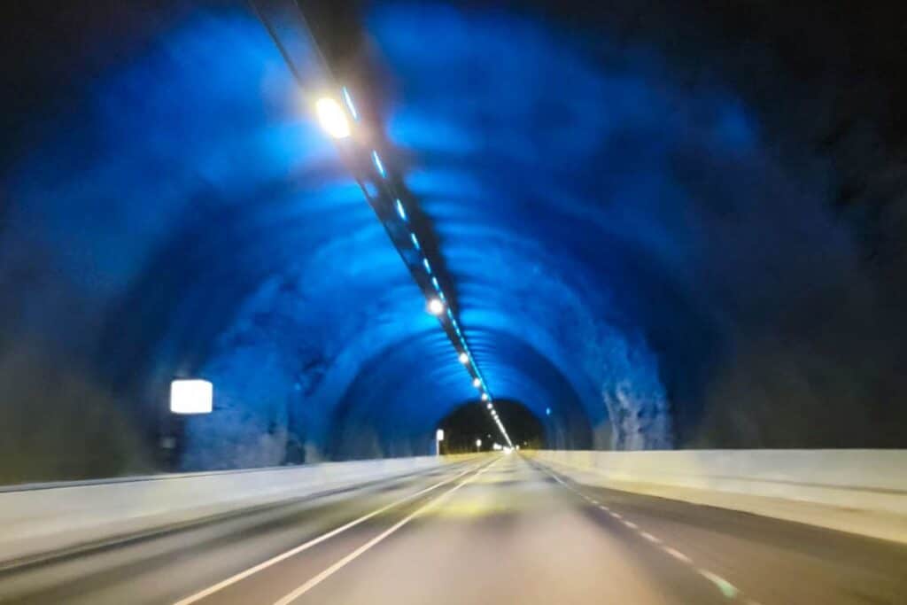 Driving in the Faroe Islands Sub Sea Tunnels