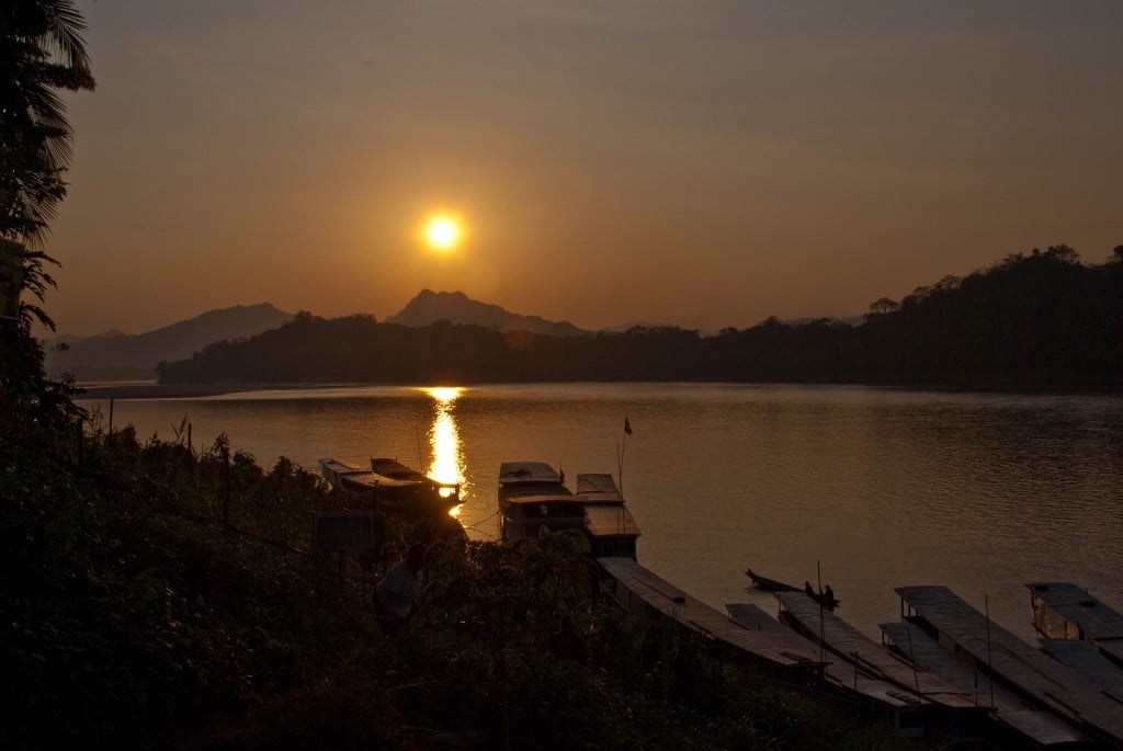 Sunset Mekong River Laos