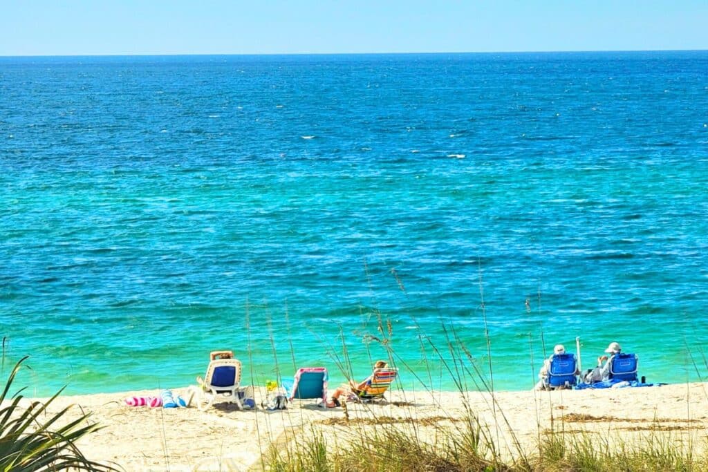 White sands and blue waters of Nokomis Beach Florida