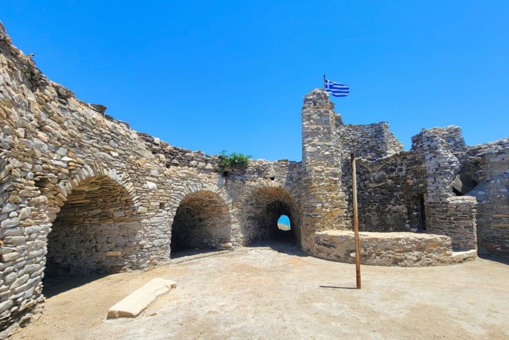 Inside the stone Venetian castle in Naousa Paros Greece