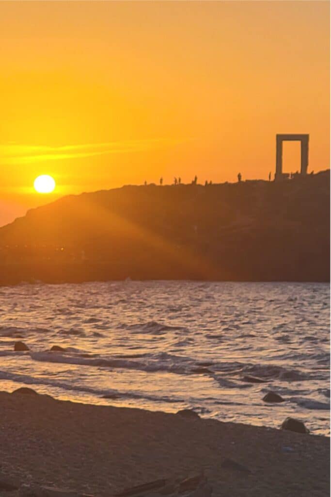 Sunset Portara Naxos Greek Islands