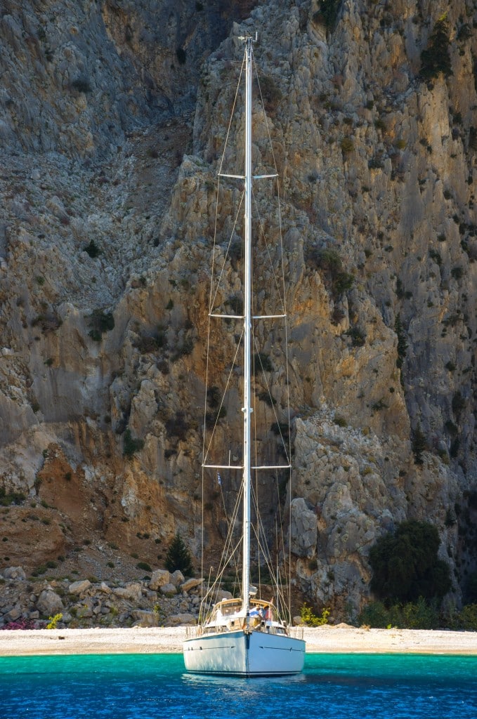 Sailboat Agios Georgios Symi Greece