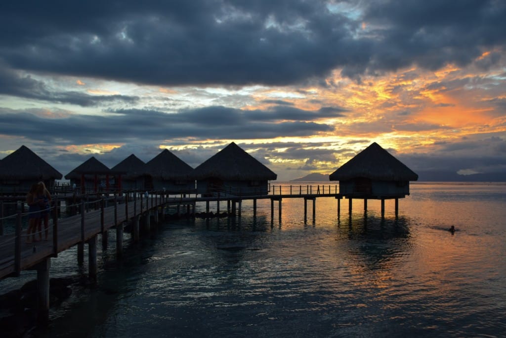 Tahiti Sunset Overwater bungalows