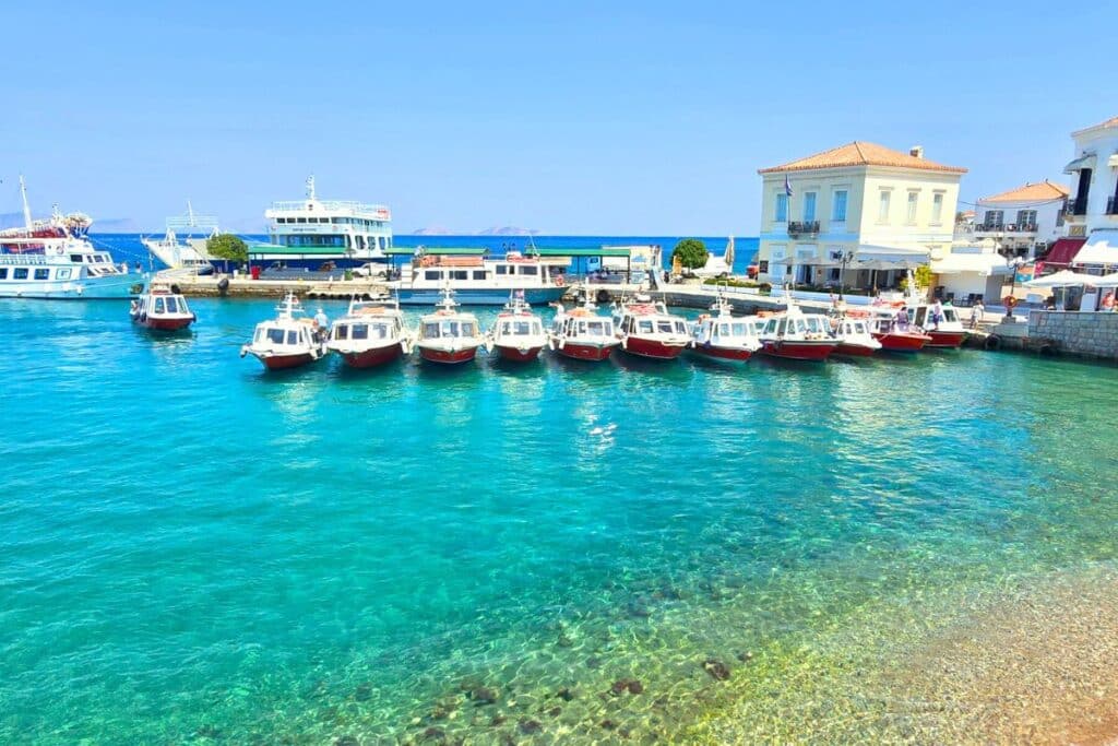 Taxi Boat Rank Spetses Greece Port