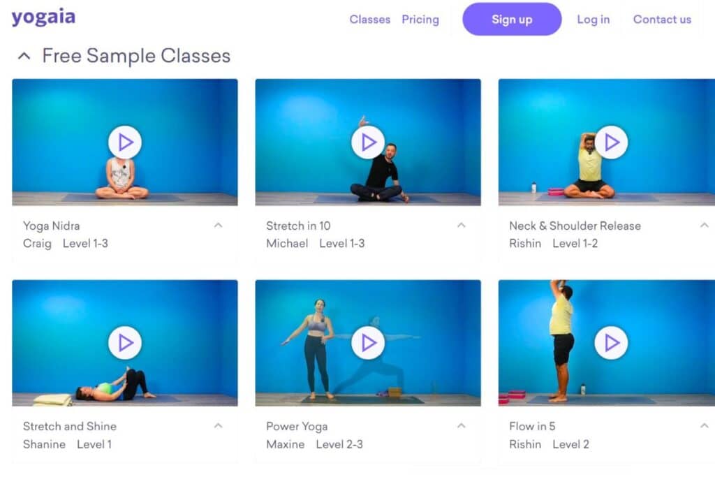 Yogaia Sample Yoga Classes
